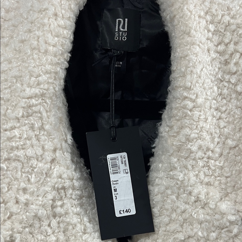 Studio Black and Cream Checkered Teddy Jacket - Picture 2 of 3